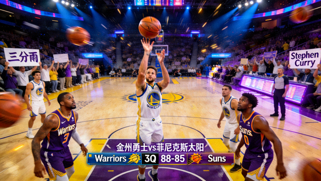 NBA金州勇士对阵菲尼克斯太阳三分大战直播画面